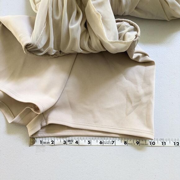 Akira Mesh Skirt Overlay Shorts Size S Tan Nude Ballet Dance Boho Black Label - Picture 15 of 15
